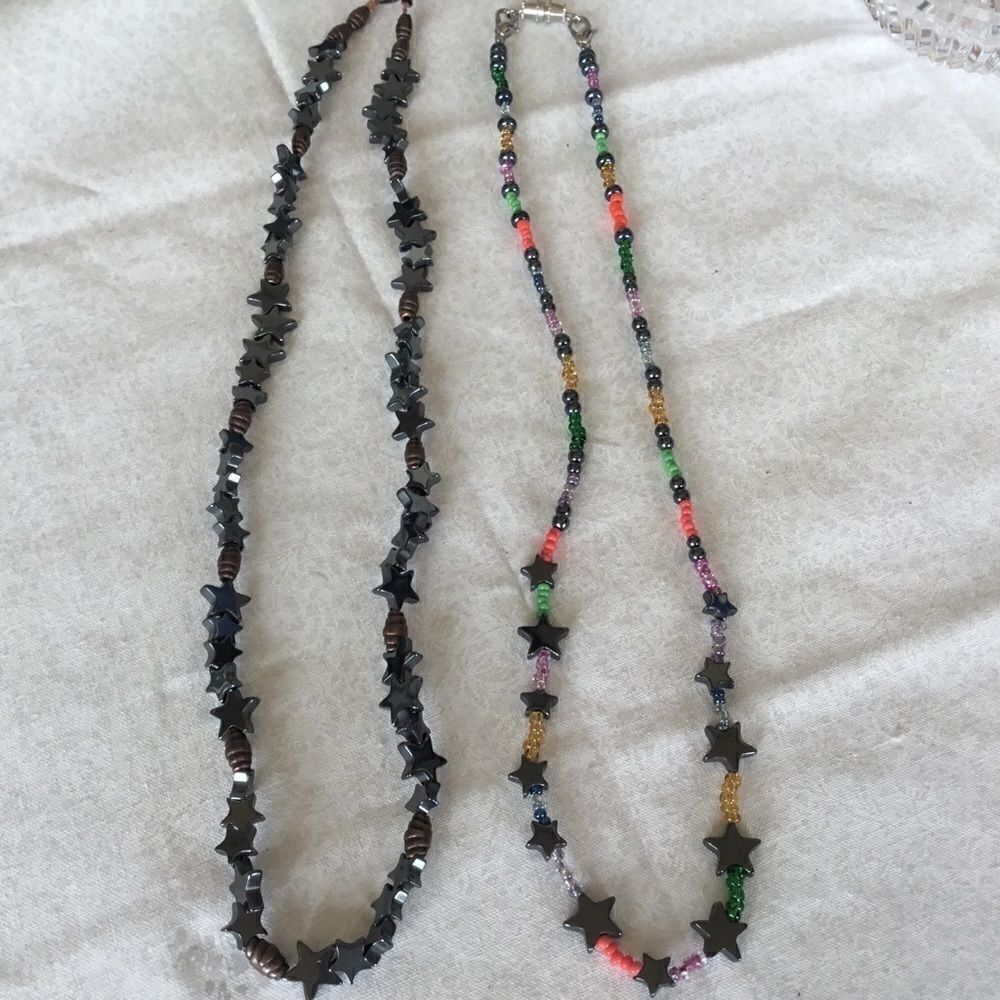 $10 ea or 3/$20. Set of Two Hematite Colored Neckl